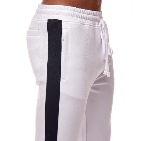 Track Pants - White & Black - Rebel Minds