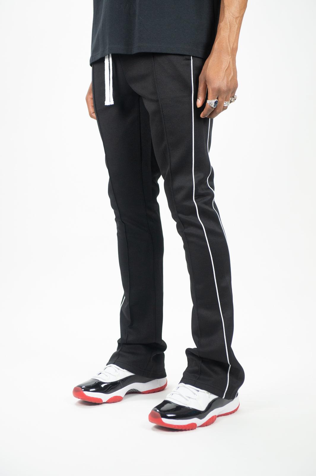 Track Stacked Pants - Black - Rebel Minds