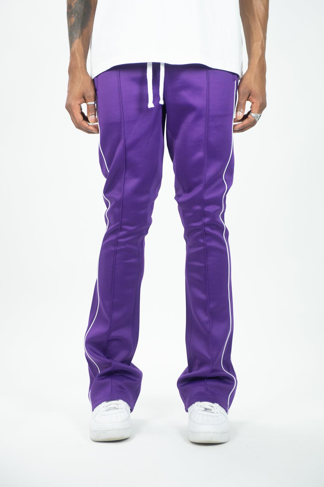 Track Stacked Pants - Purple - Rebel Minds