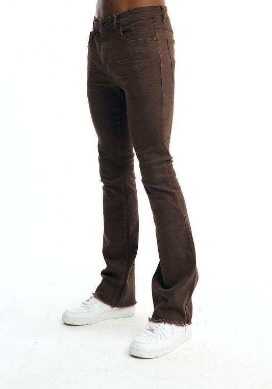 Twill Stacked Pants - Brown - Rebel Minds