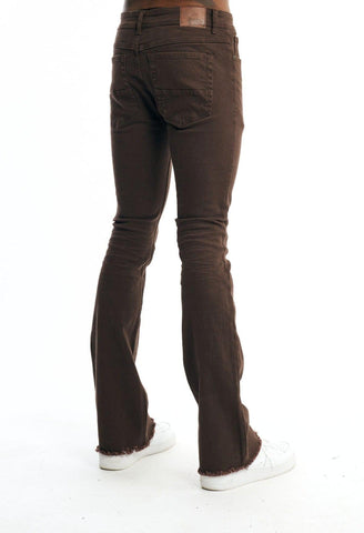Twill Stacked Pants - Brown - Rebel Minds