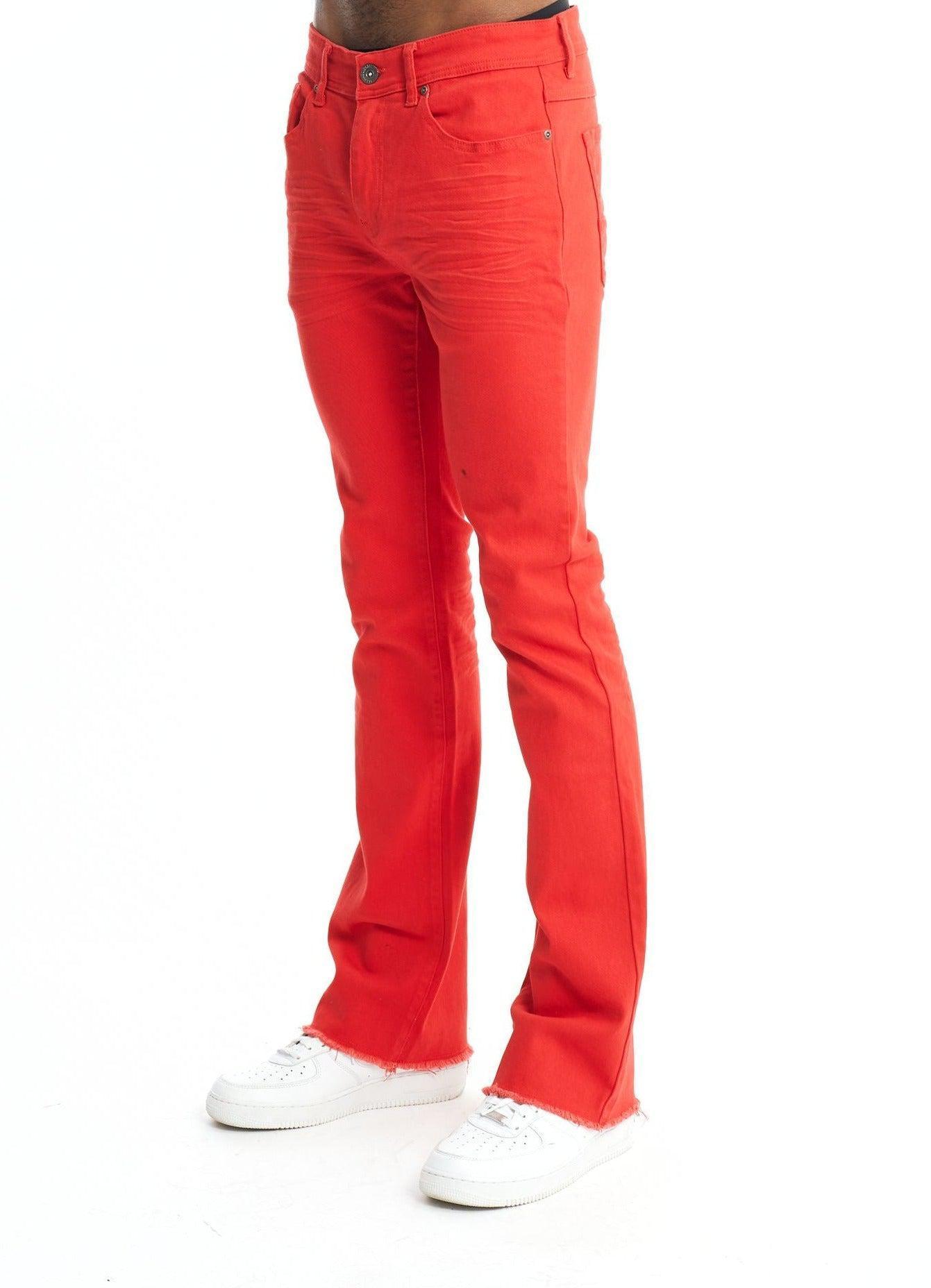 Twill Stacked Pants - Red - Rebel Minds