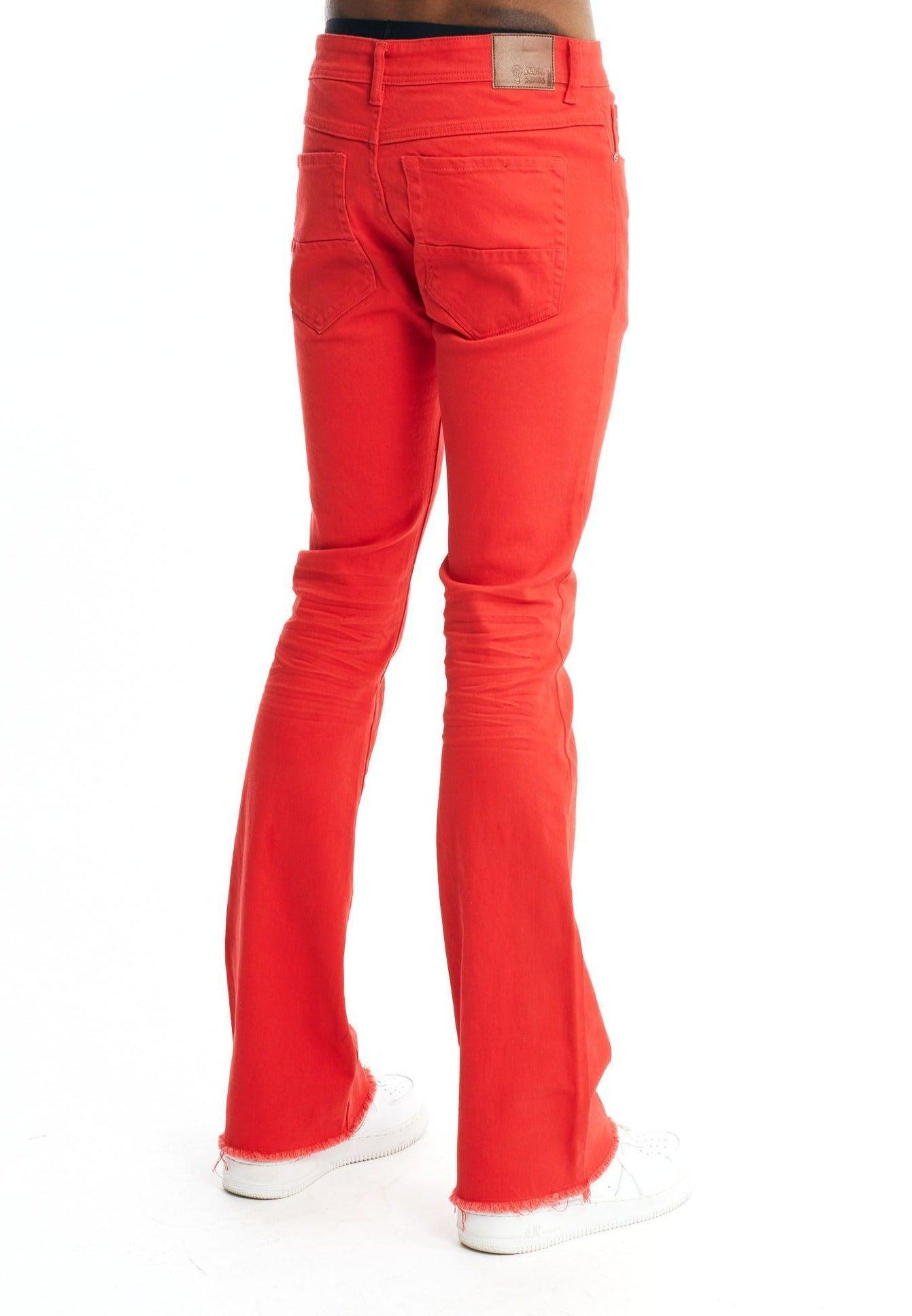 Twill Stacked Pants - Red - Rebel Minds