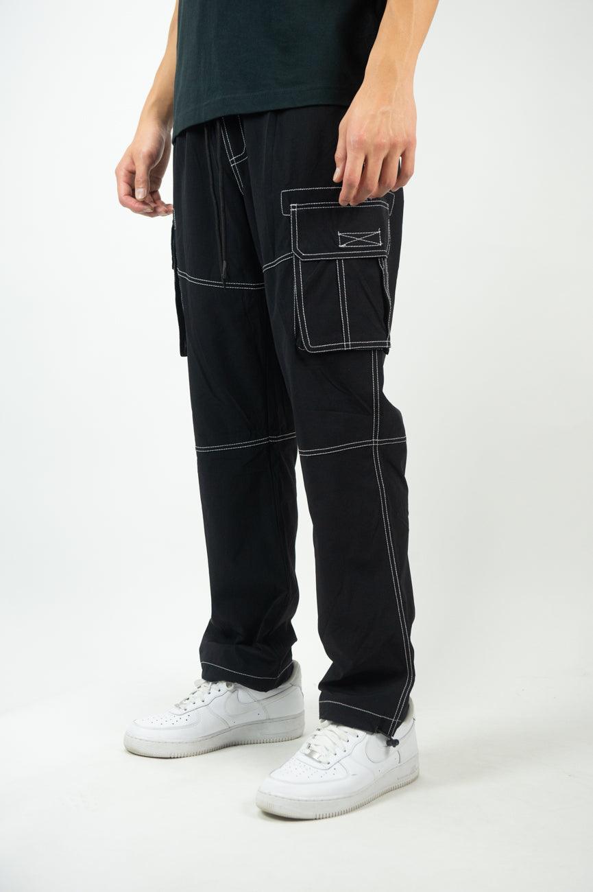 Utility Pants w/ Contrast Thread - Black - Rebel Minds