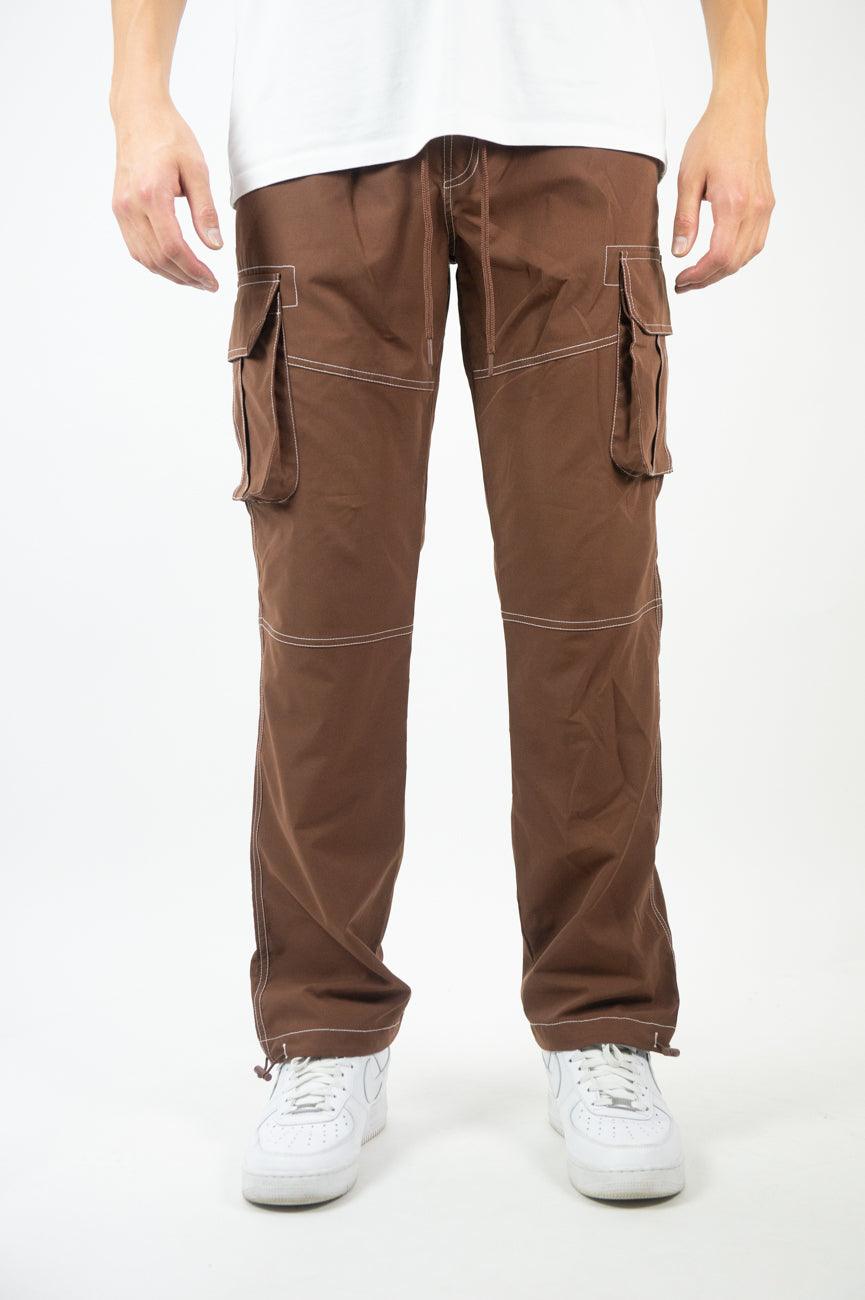 Utility Pants w/ Contrast Thread - Brown - Rebel Minds