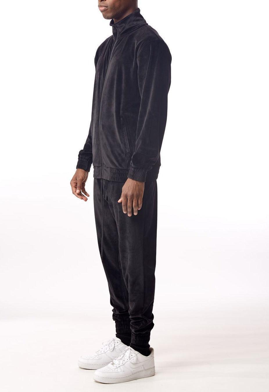 Velour Tracksuit - Black - Rebel Minds