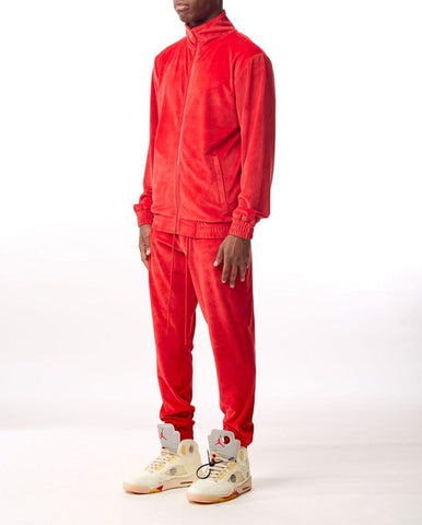 Velour Tracksuit - Red - Rebel Minds