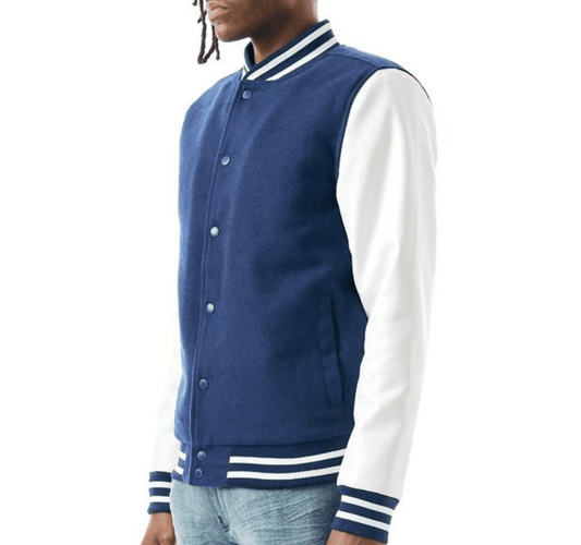 Wool Varsity Jacket - Navy - Rebel Minds
