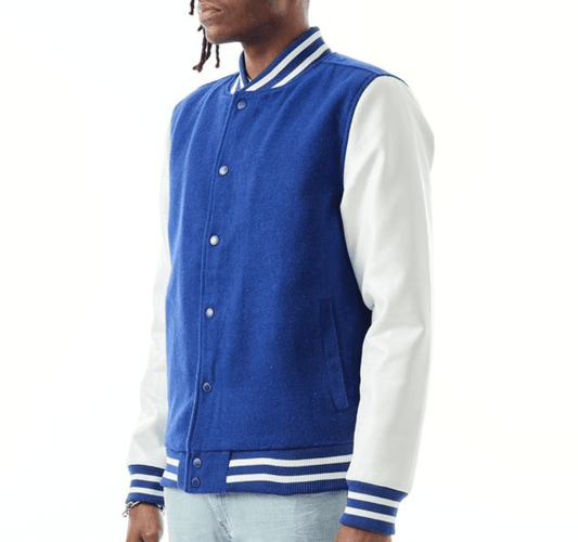 Wool Varsity Jacket - Royal - Rebel Minds